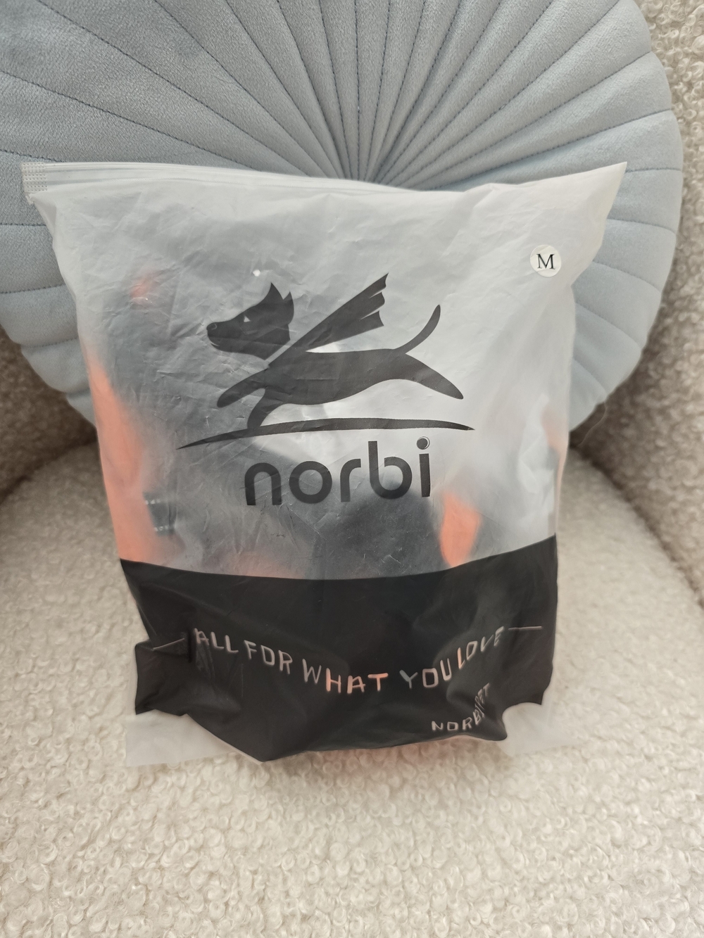 Norbi Reflective Dog Harness in Black and Orange (Medium)